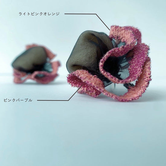 Pierced / Earrings Youmou (Coral-Pink Purple)