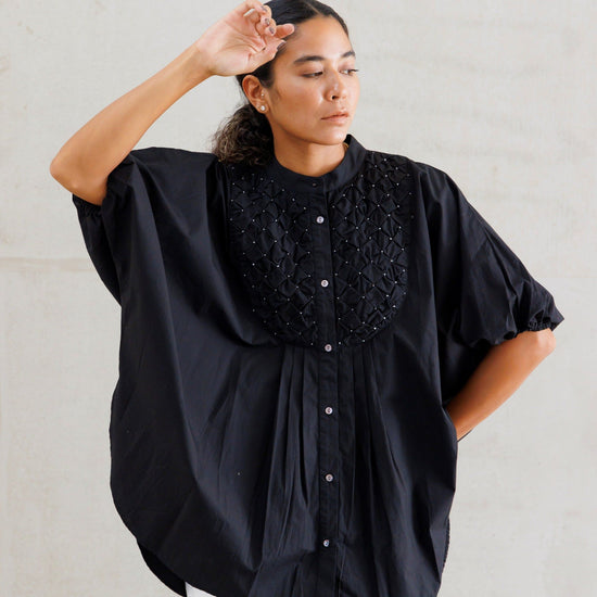 Hand smocking dolman blouse