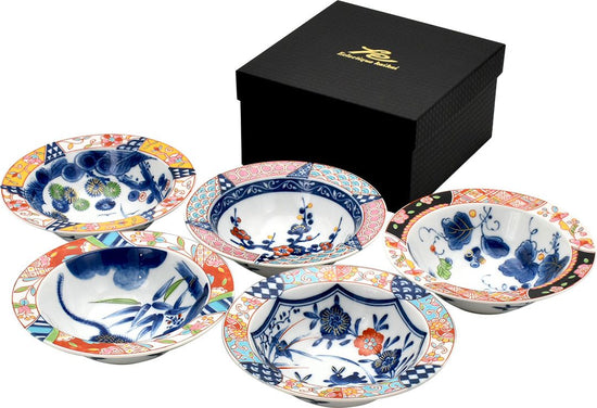 Yu-min 5-piece flat bowl set
