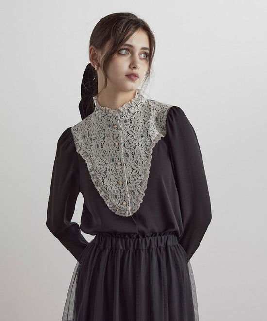 Yoke Lace Switched Blouse / an3 Limited [51DF02j003].