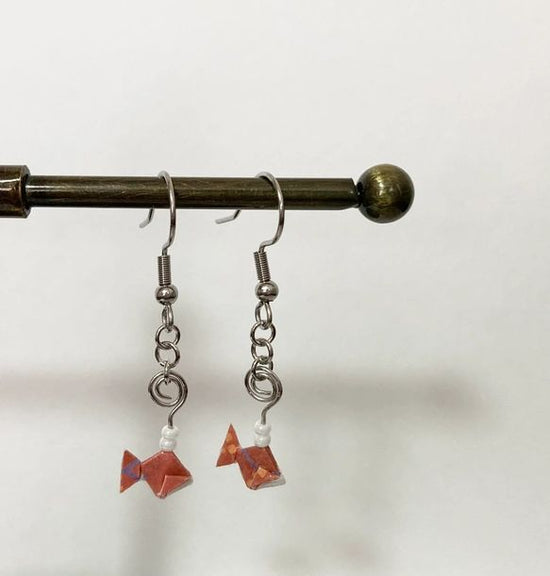 [Origami] Goldfish Pierced earrings and Clip-on earrings