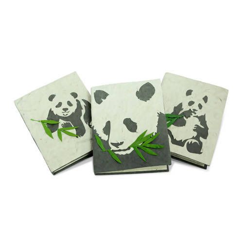 Ethical Paper Made from Elephant Poo! (poopoopaper) 3 kinds of Mini Journal Baby Pandas