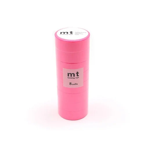 mt Masking Tape 8P – Shocking Pink (8 rolls), 15mm×7m