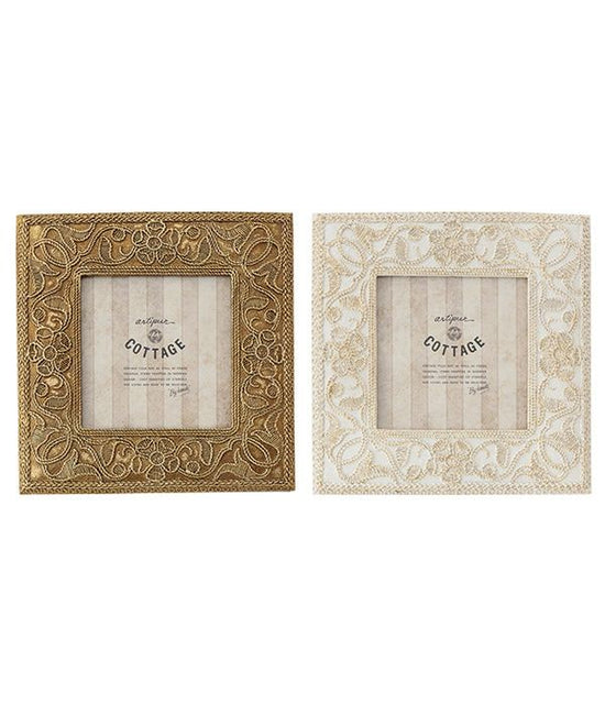 Flower and grass square photo frame (2 colors) 17.5 x 17.5cm M45-2465