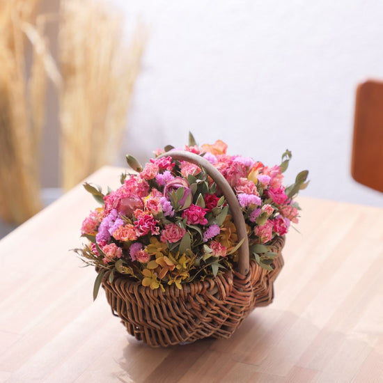 Basket arrangement-M-pink×red