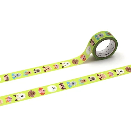 mt Masking Tape ex – Dog Faces, 15mm×5m