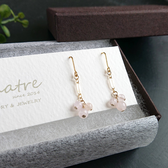 Morganite Pierced earrings maru