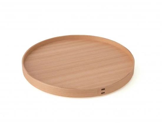 Round tray shaku (white wood with stand)