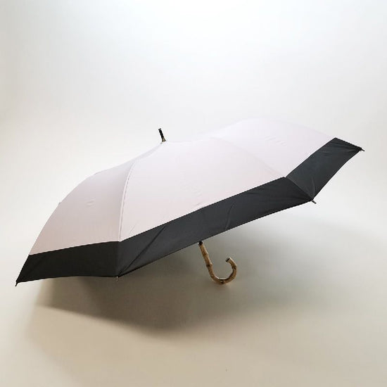 Short Wide Umbrella Heat-Shielding & Fully Shading Solid Color Cut Joint Bamboo Handle Sunshade Umbrella Black Coated Back