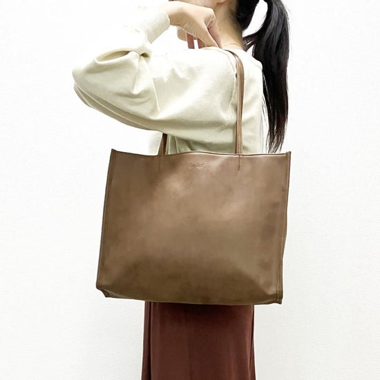 Matte synthetic leather tote