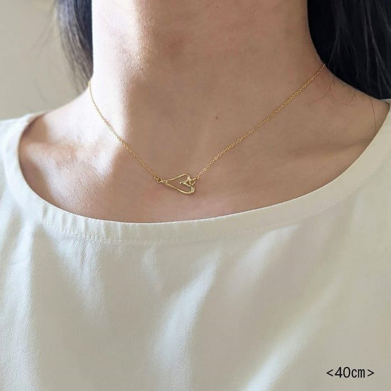 *Cloud of hearts* fluffy cute heart motif necklace (brass)