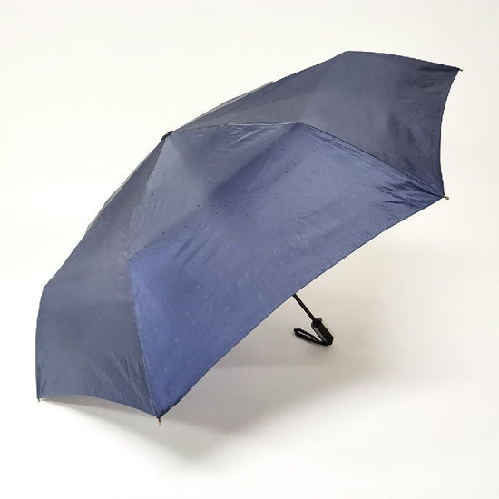 Automatic Open / Close Folding Umbrella for Men Dotted Pattern Rain or Shine