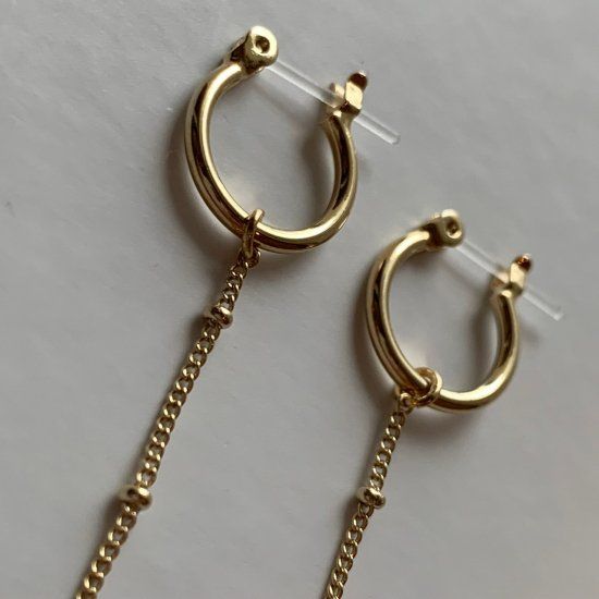 Hoop Chain Pierced Earrings
