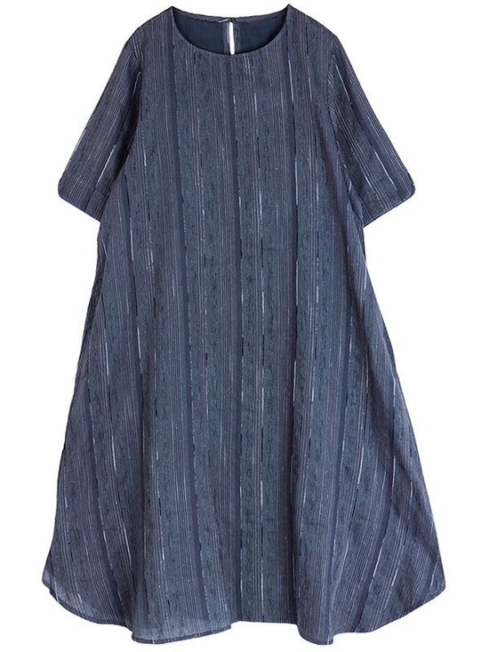 Slub Yarn Striped Dobby A-line Dress (3 colors) [Expected to arrive in early April] (Japanese only)