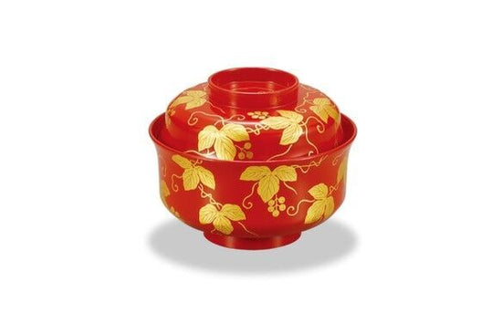 4.5 Goten Type Simmered Bowl, Gold Leaf ivy SR-0054 High quality kappo lacquerware made of fine quality mizume-zakura.