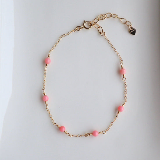 Pink coral bracelet