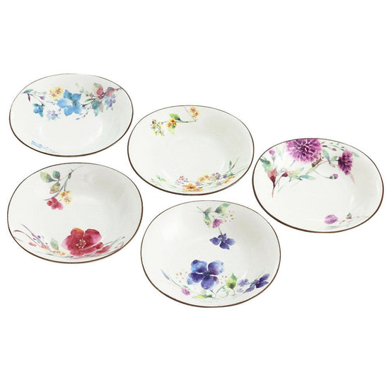 Flower Watercolor Flat Bowl Set (01826)