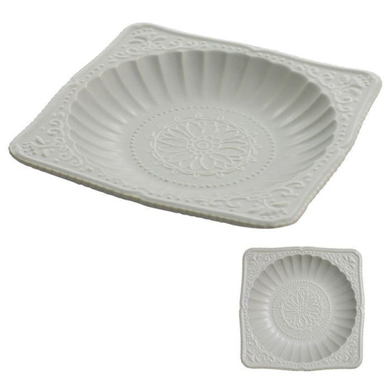 Fleur Brunch Plate Gray (08432)