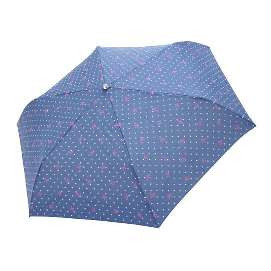 Ribbon Dot Pattern Rain or Shine Folding Umbrella