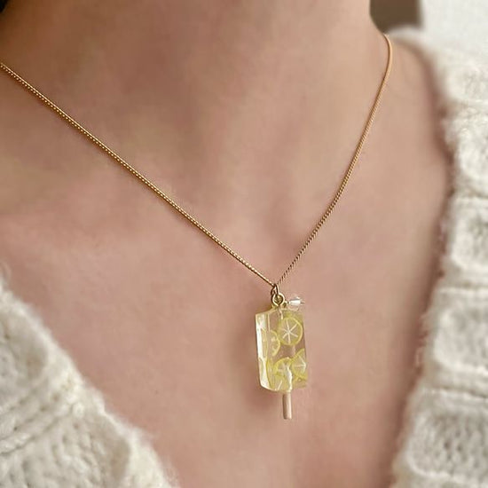 Lemon popsicle necklace