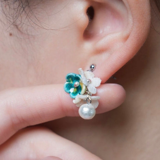 [Kutani Hana] Pearl Pierced earrings (cream)