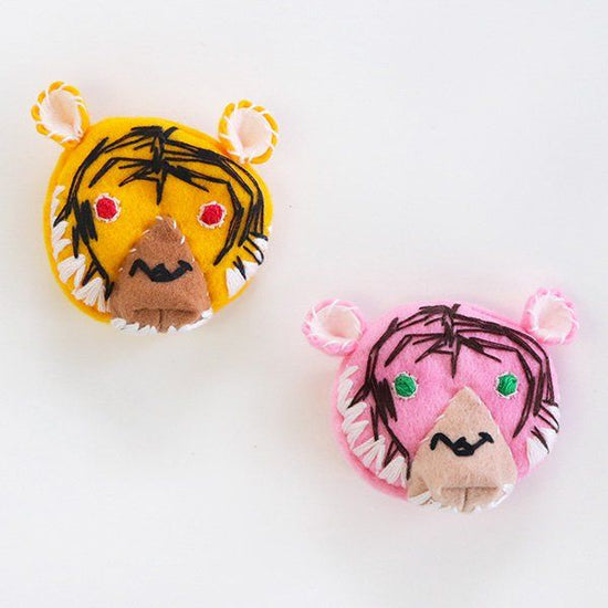 pokefasu pokefasu three dimensional face brooch tiger felt brooch batch