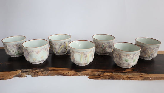 Painted porcelain with a flower patterned bowl