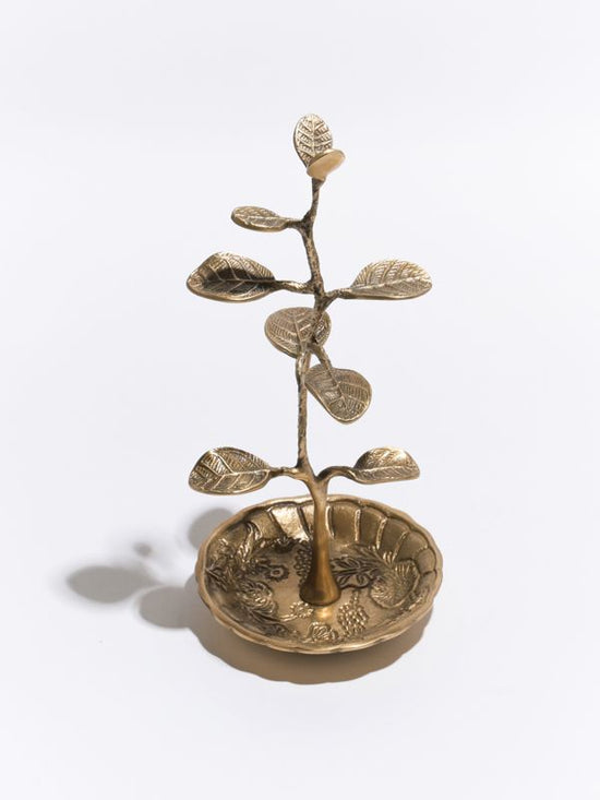 Brass accessory stand, leaf M36-1802