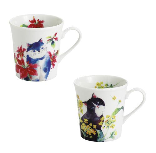 Hidamari Neko Mug Cup (Poinsettia / Rape Flower)