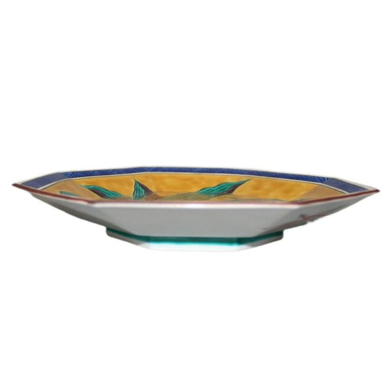 [Eisyou] Octagonal 9" dish with fountain blue design