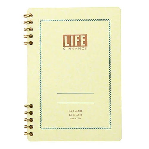 LIFE Cinnamon Ring Notebook – B6, Grid