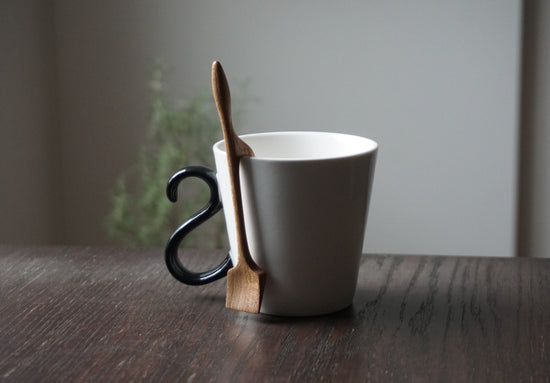 Wooden Jam Spoon hanging on cup, Small (teak)A029-0