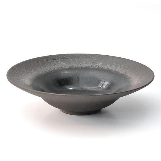 Carbonized Navy 20cm Deep Plate Blue Japanese Tableware Round Medium Plate Made in Japan Minoyaki, Stylish, Modern