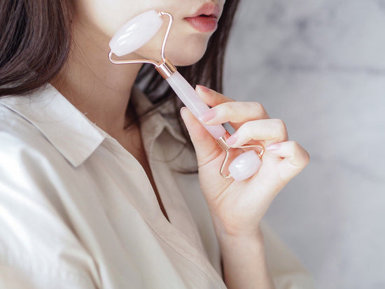 Crystal Face Roller <Rose quartz> <Natural