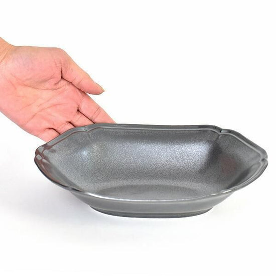 Noir Oval Bowl, black type, Western tableware, oval bowl, shaped plate, made in Japan, Minoyaki, stylish.