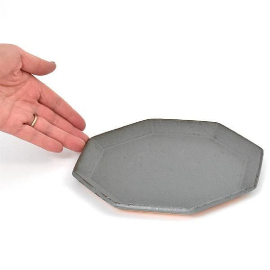 Angle Green M Green type Western tableware, shaped plate, made in Japan, Minoyaki, cafe style, stylish