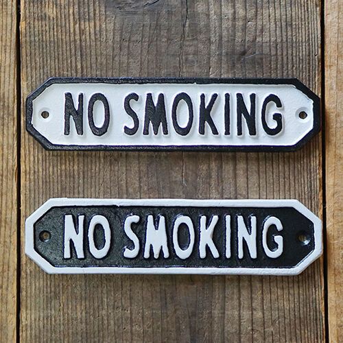 63589 [POSH MADE] sign plate NO SMOKING white