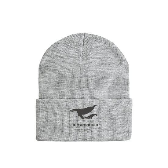 Cuff knit cap gray "Humpback whale parent-child bond" type A