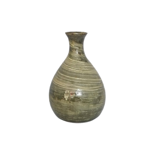 Sake Bottle with a Thick Brush-like mouthpiece and a small rim