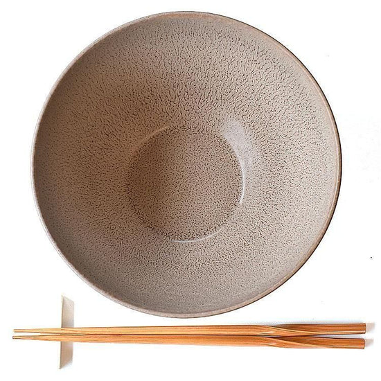 Cuisine Glazed rice bowl, brown Western tableware, round bowl, made in Japan, Minoyaki, stylish, modern.