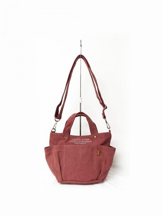 Canvas 8-pocket 2-way Handbag