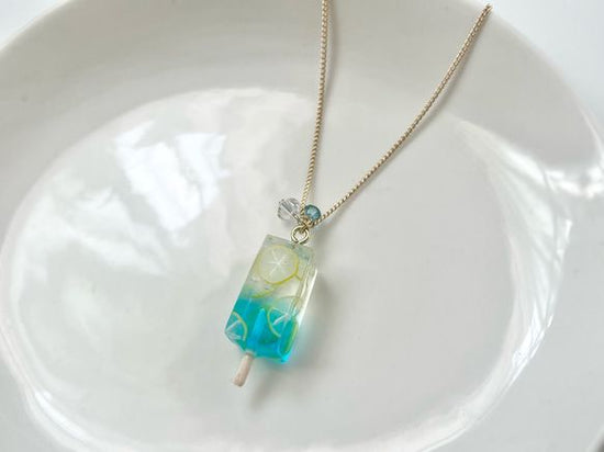 Blue Hawaiian lemon popsicle necklace