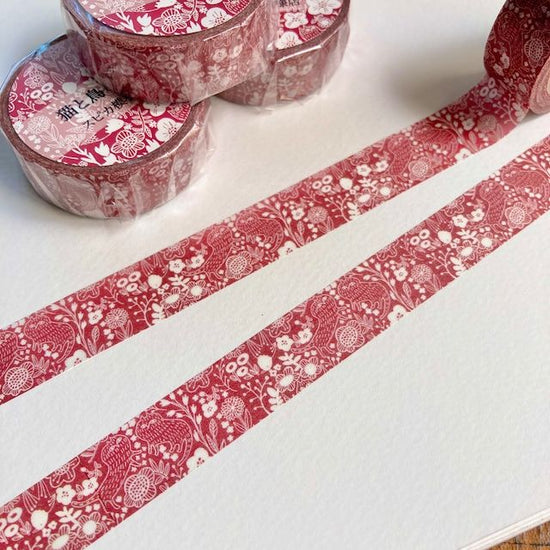 Cat, Bird, Flower and / Spica Pattern Shop 15mm x 7m MASKING TAPE