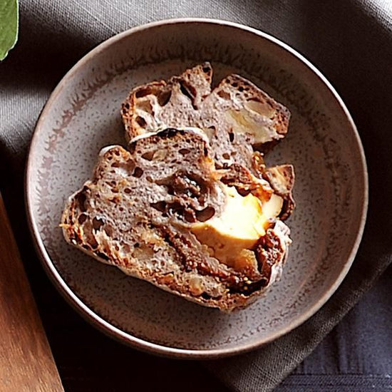 Cuisine Glaze Spume S Brown Western Tableware Round Plate, Made in Japan, Minoyaki, Stylish, Modern