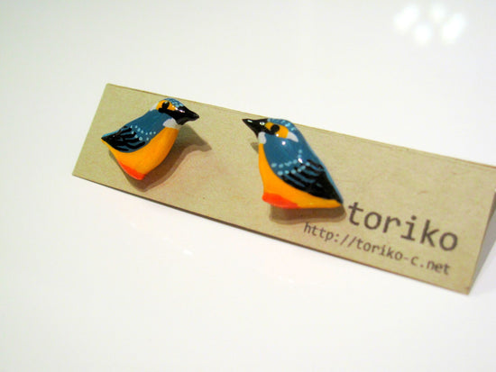 Kingfisher Pierced earrings and Clip-on earrings made of Resin