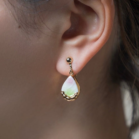 [TOWANY]Clip-on earrings Shaking drop (pink)