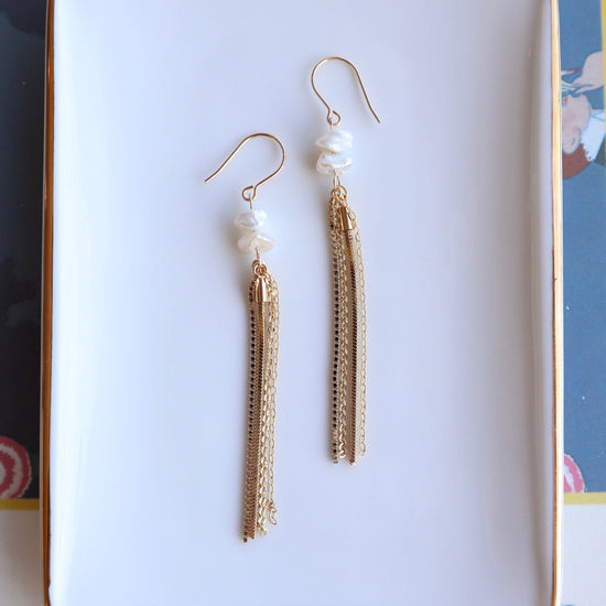 Chain tassel pierce/earring
