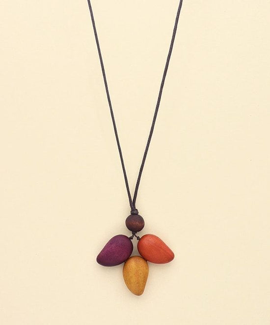 Wood Mango Top Necklace A24WPN032RD