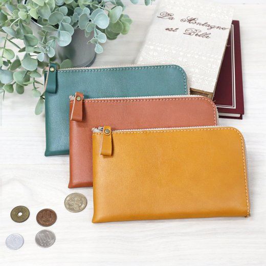 Thin compact long wallet [fits bills perfectly] in 3 new colors made of vegan leather (Man-made leather), perfect for the minimalist!