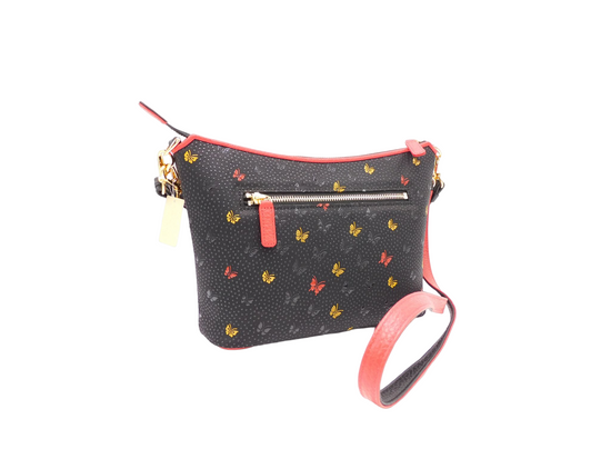 Multicolor Printed Inden Ship-Shaped Shoulder, Three-Color Butterfly Pattern